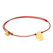 Bratara cu snur rosu si picioruse bebe aur 14K DiAmanti LU062G14RED-AS